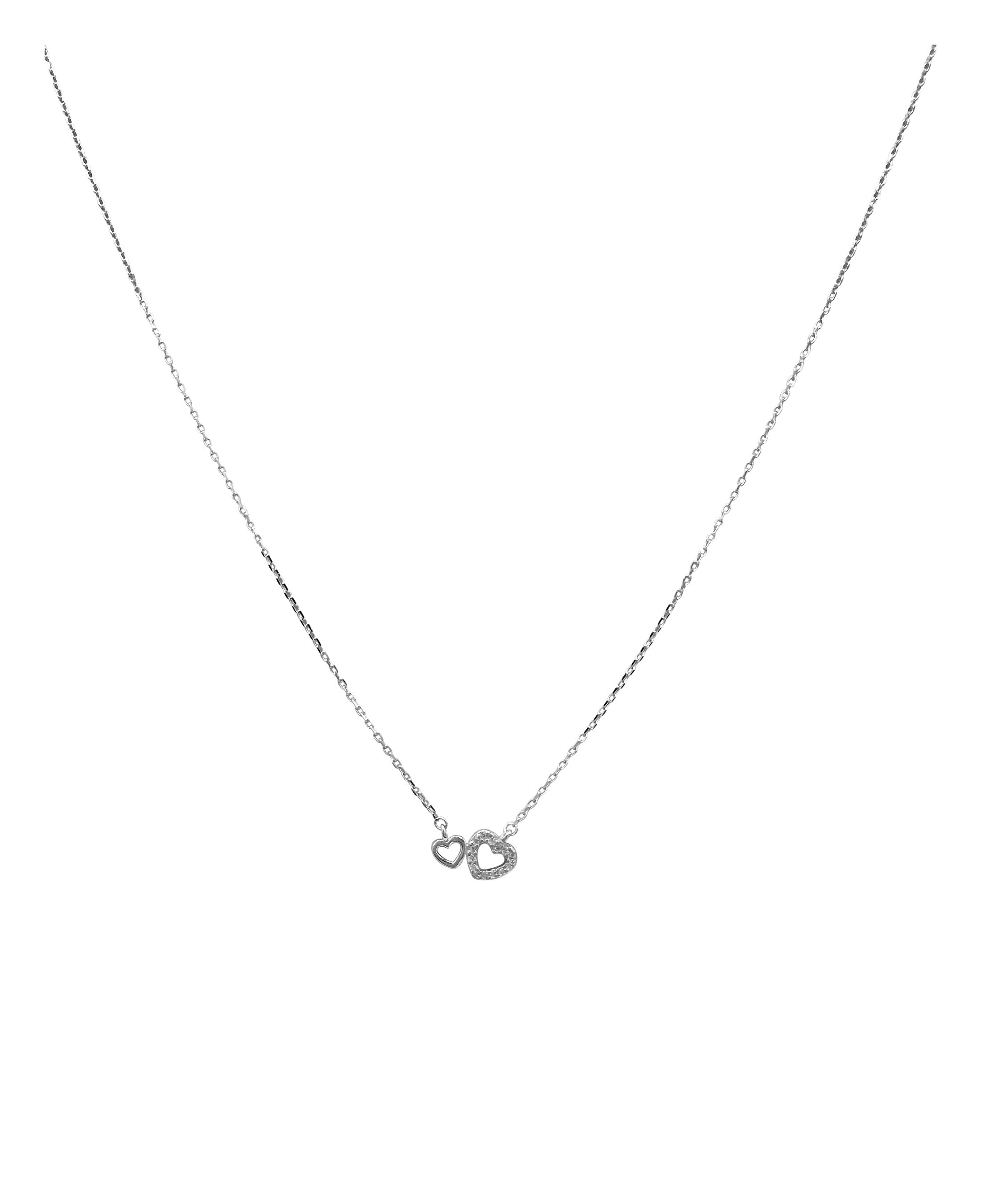 COLLIER EN ARGENT PETITS COEURS AVEC PIERRES