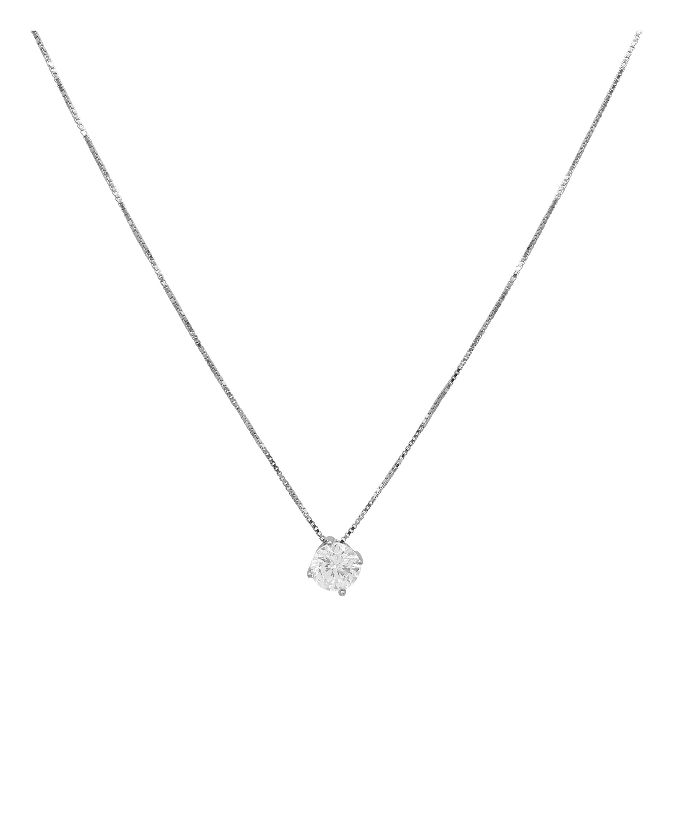 COLLIER EN ARGENT SOLITAIRE SUR GRIFFES