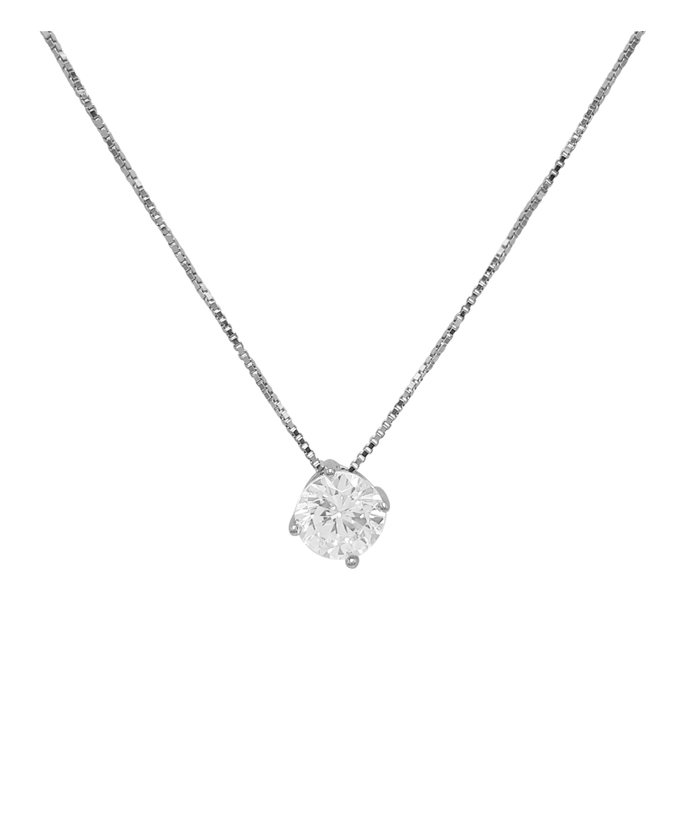 COLLIER EN ARGENT SOLITAIRE SUR GRIFFES
