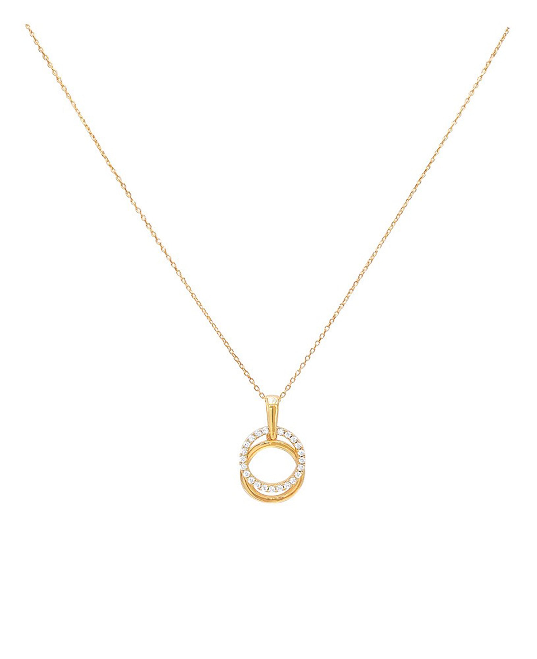 COLLIER EN PLAQUE OR DOUBLE CERCLE