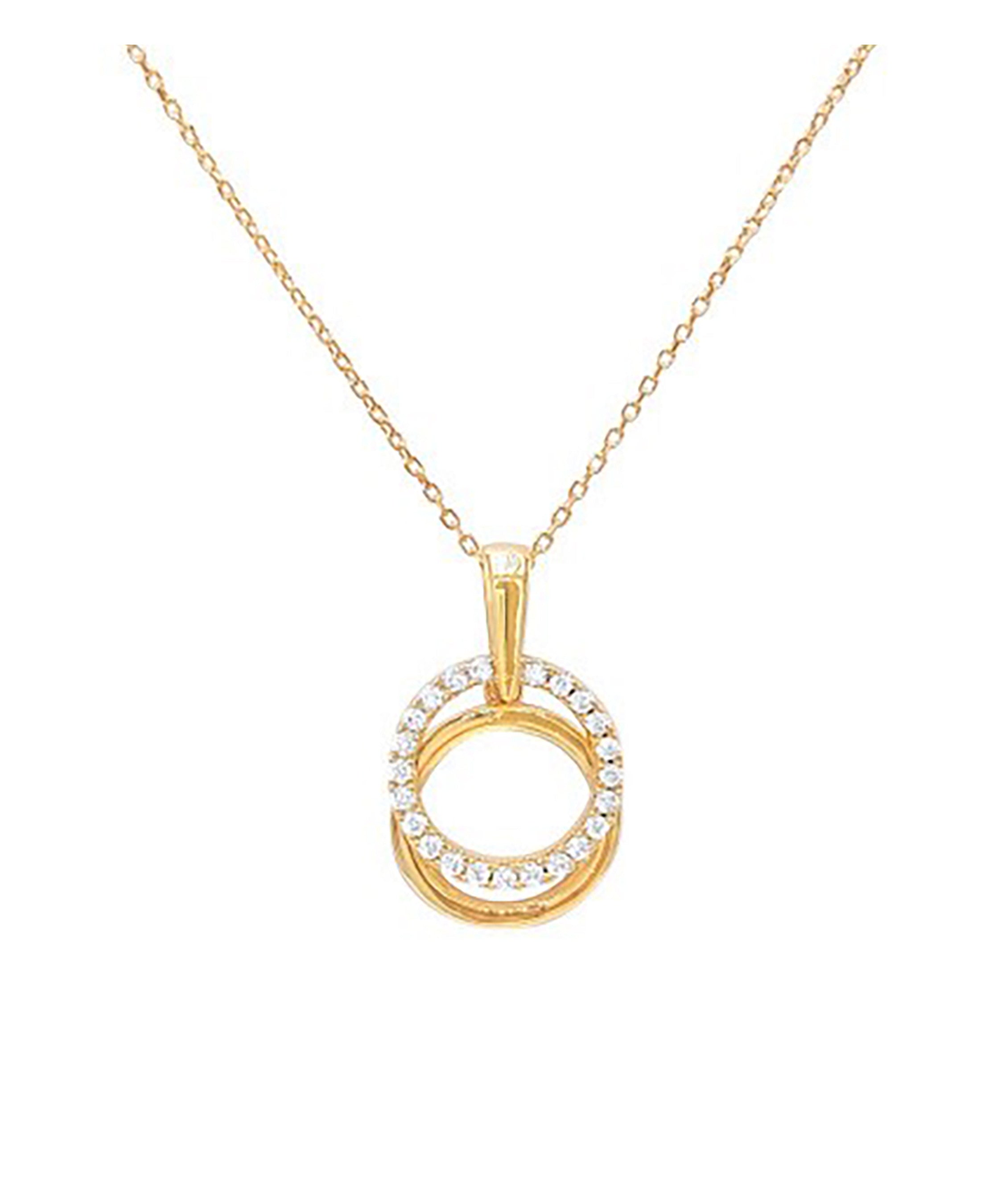 COLLIER EN PLAQUE OR DOUBLE CERCLE