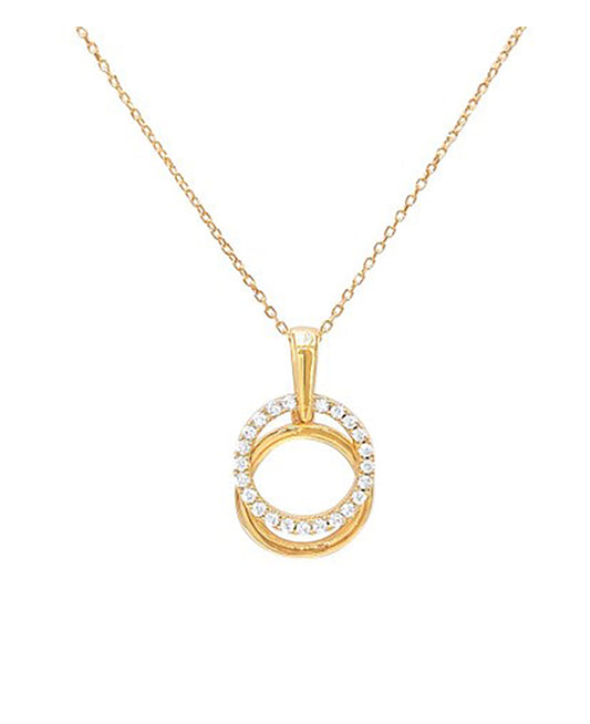Collier en plaqué or double cercle