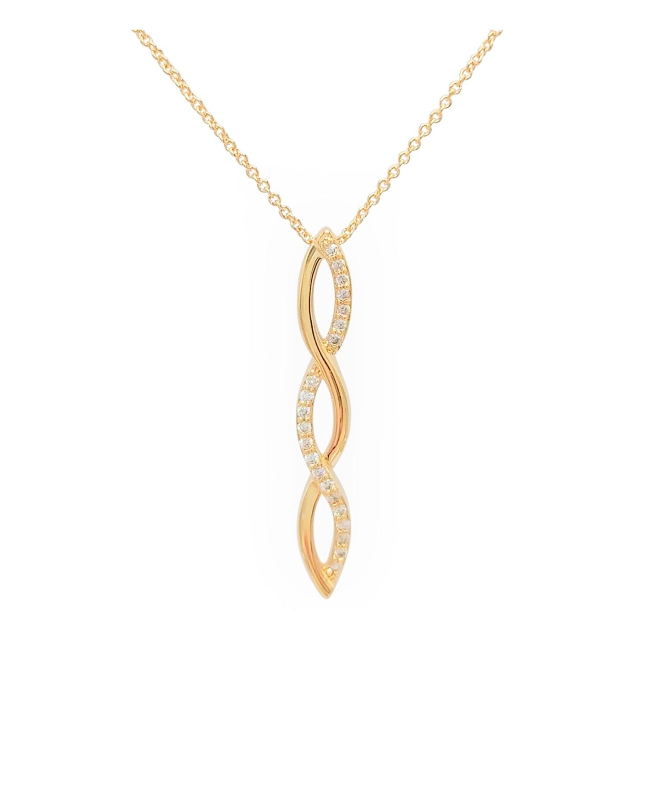 Collier pour femme pendant en plaqué or avec strass