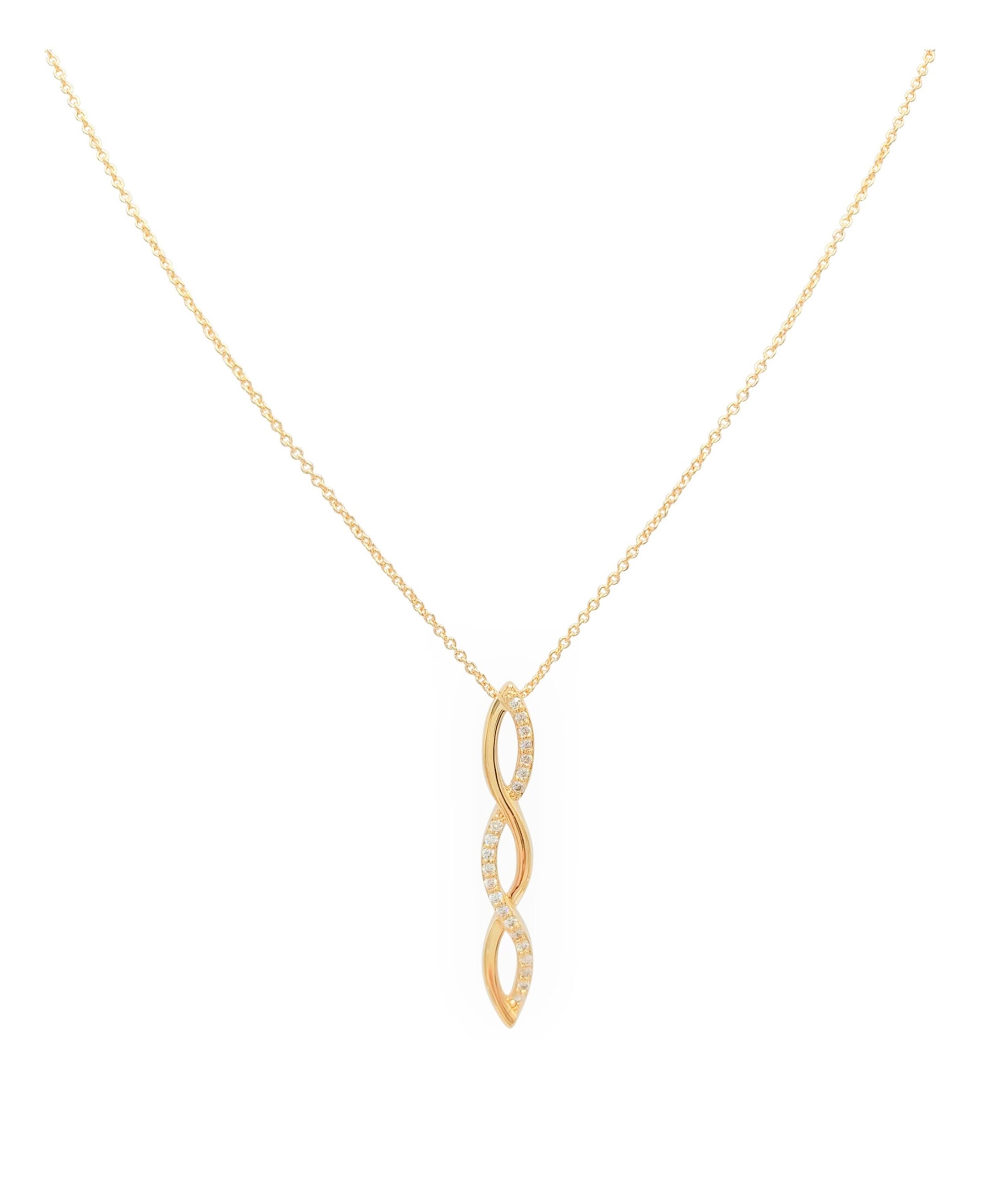 Collier pour femme pendant en plaqué or avec strass