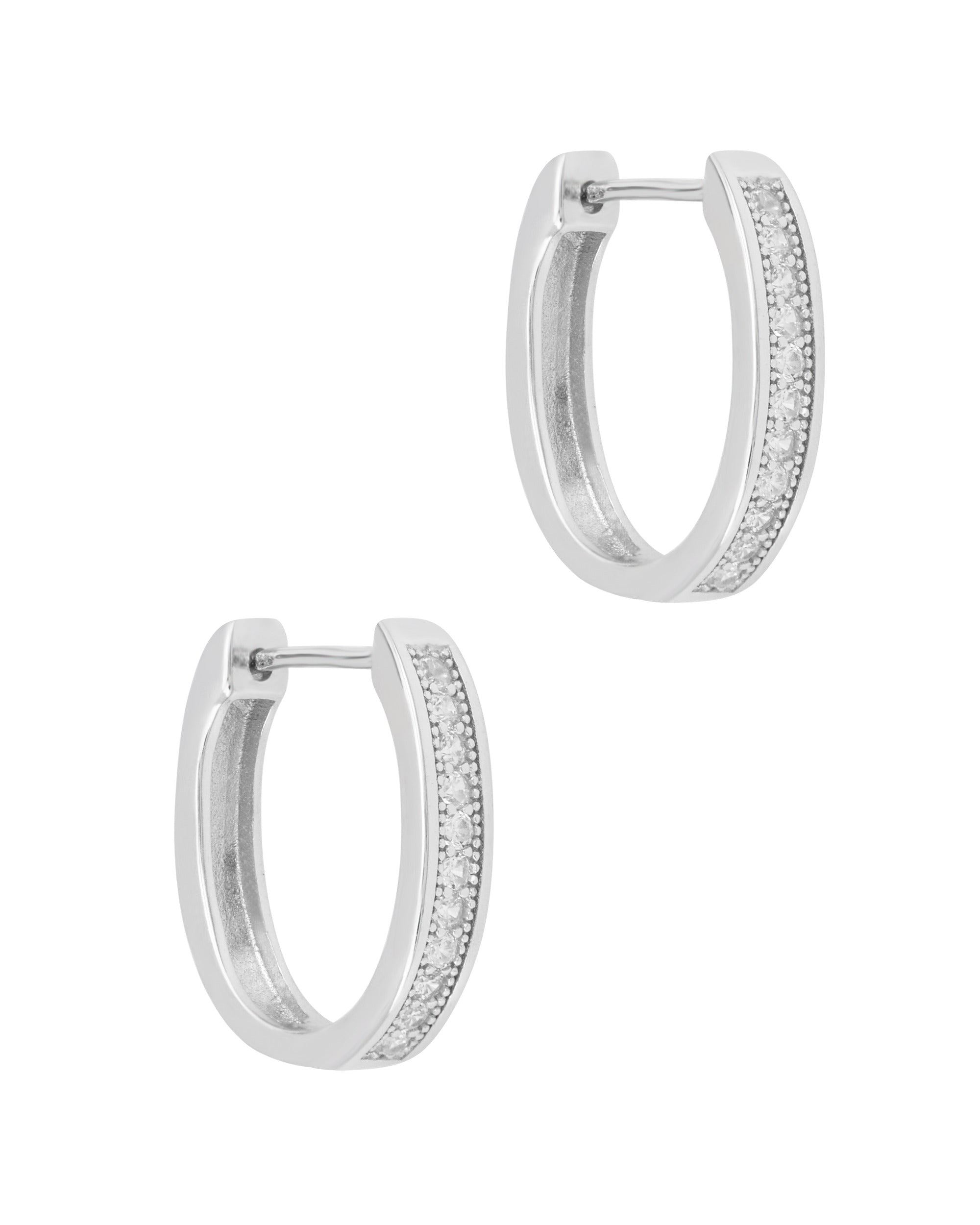 CREOLES EN ARGENT AVEC PIERRES 1,8 CM