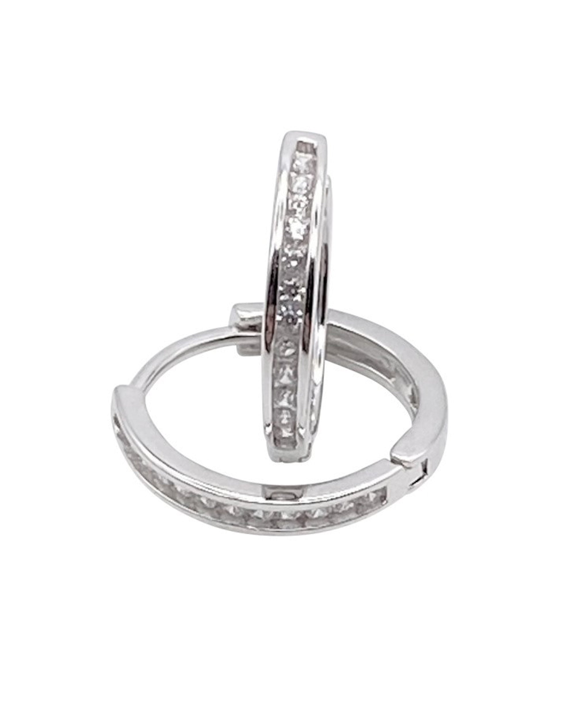 CREOLES EN ARGENT SERTIES DE PIERRES 1,7 MM