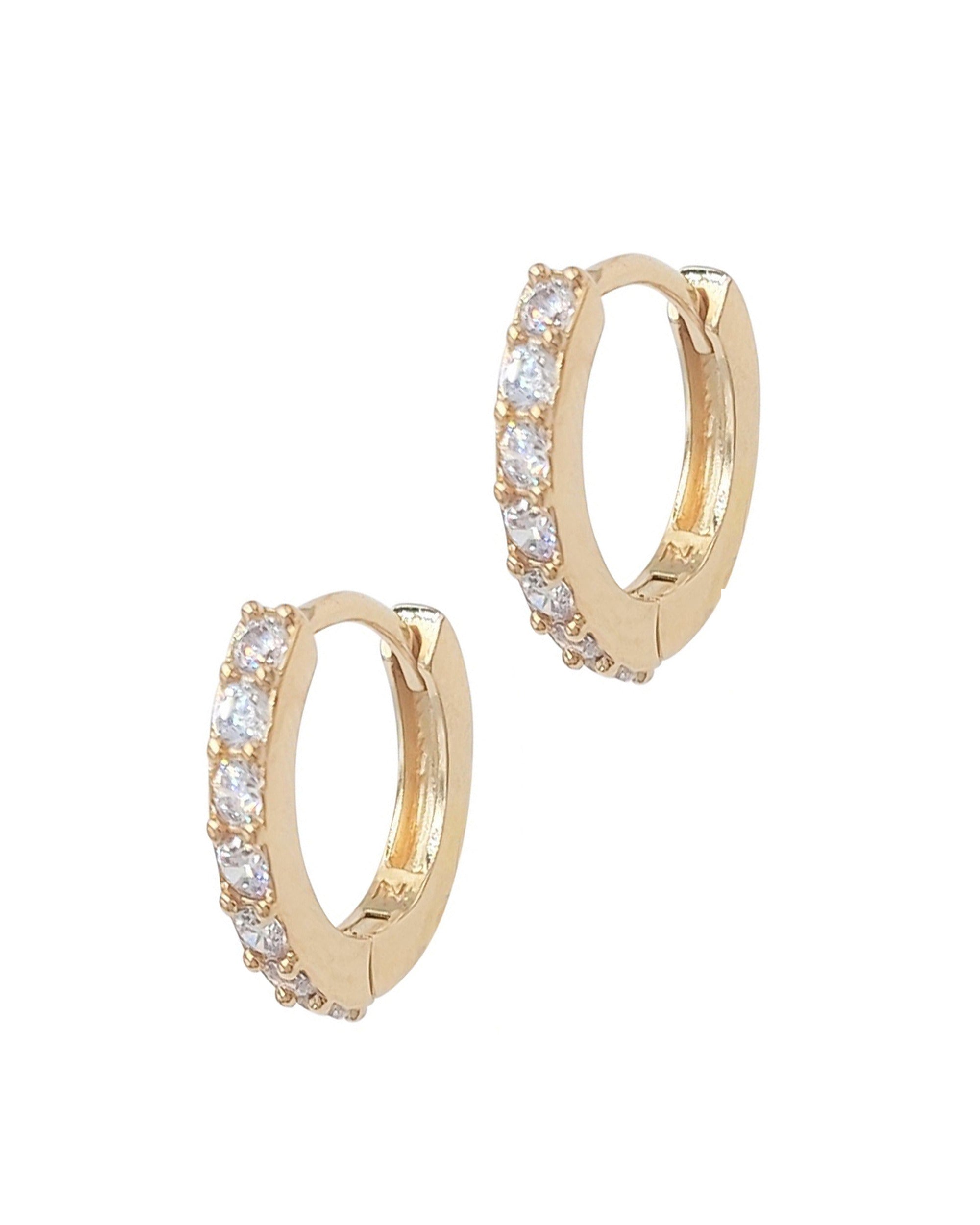 CREOLES EN PLAQUE OR SERTIES DE PIERRES 1,4 CM