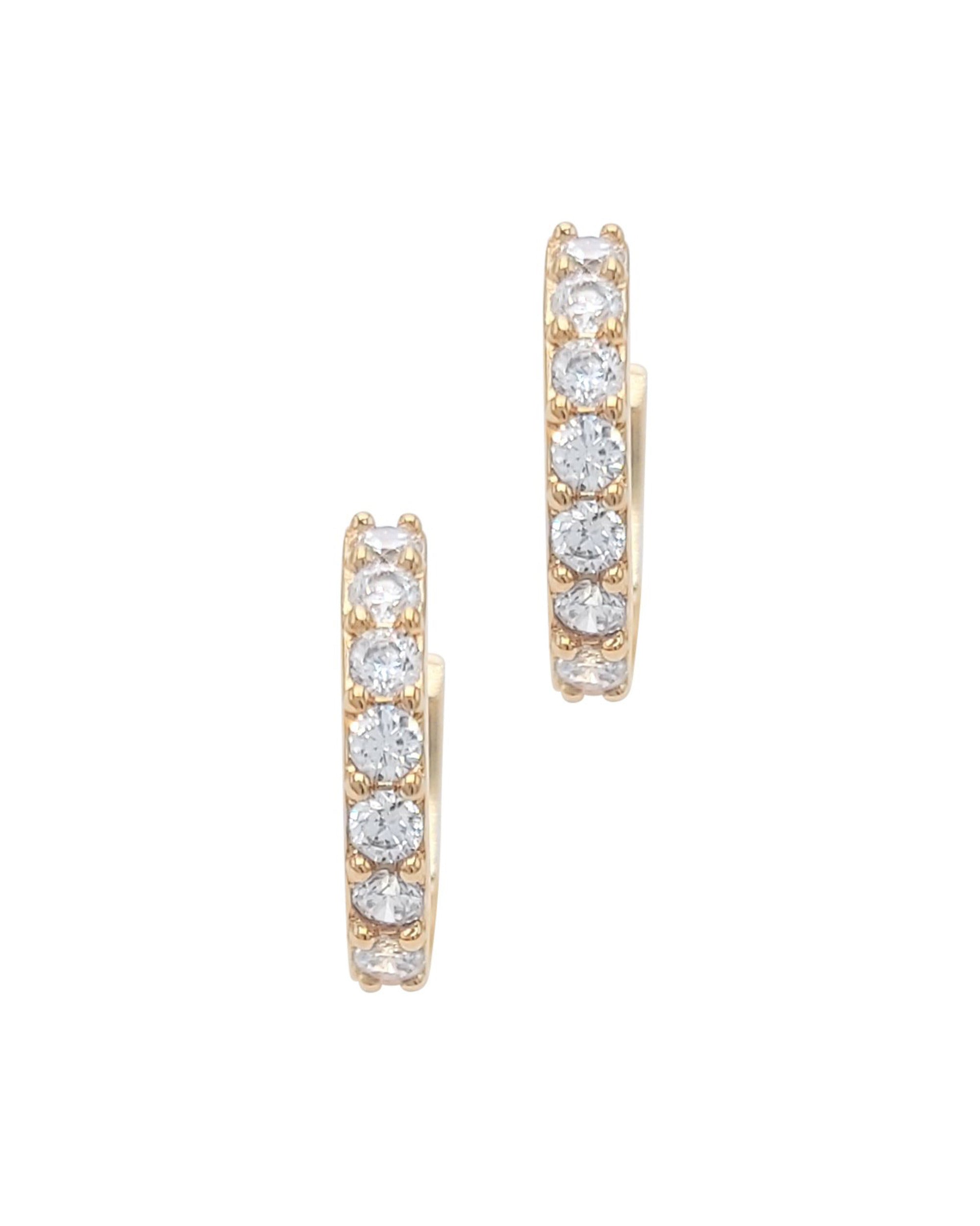 CREOLES EN PLAQUE OR SERTIES DE PIERRES 1,4 CM