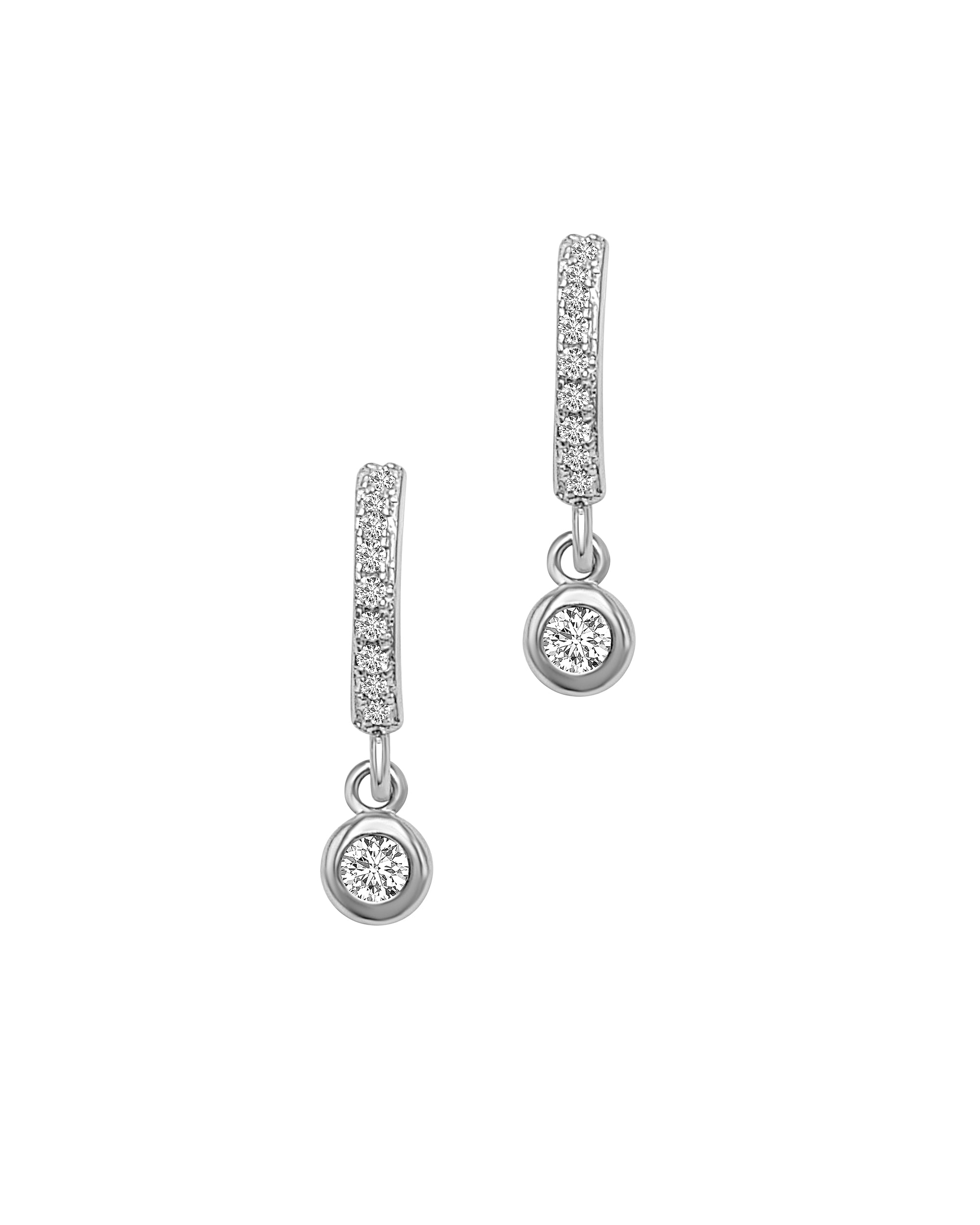 1 CM SILVER CREOLES WITH STONES AND SOLITAIRE