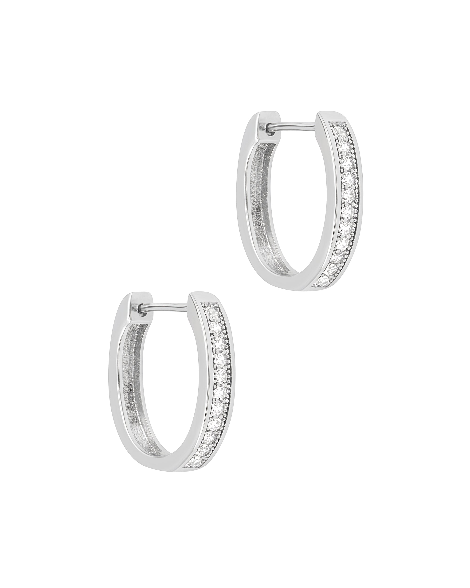 CREOLES EN ARGENT AVEC PIERRES 1,8 CM