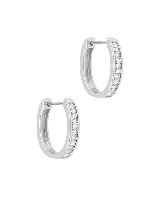 Créoles en argent avec pierres 1,8 cm