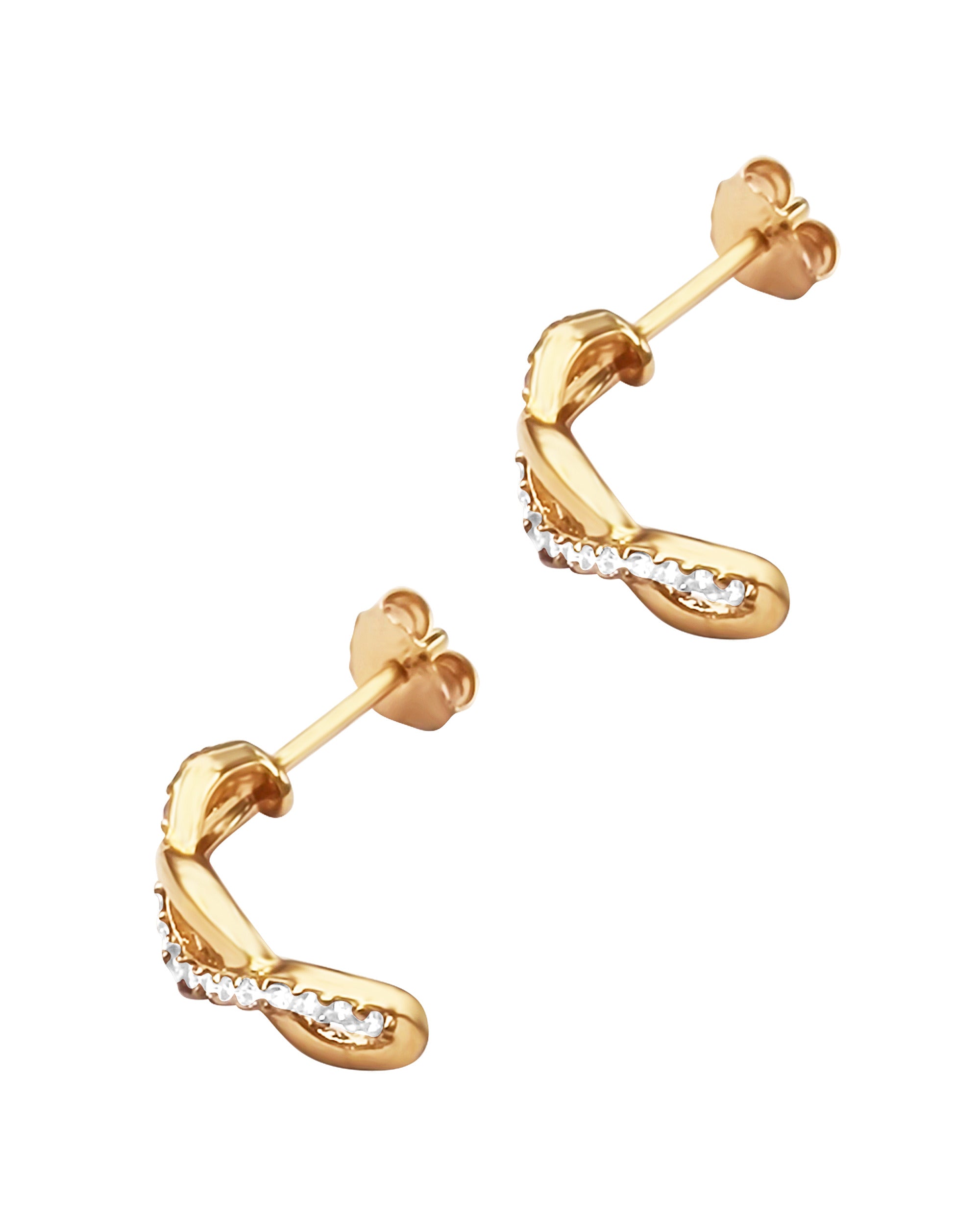 Boucles d'oreilles pour femme en plaqué or et zircons