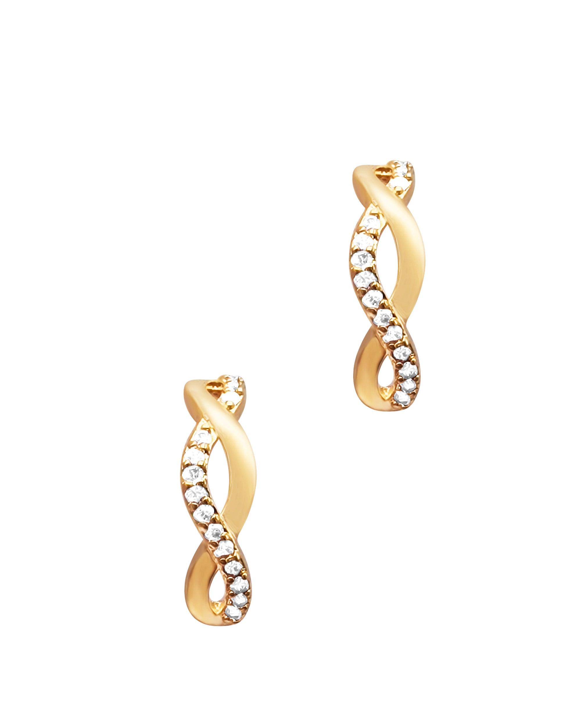 Boucles d'oreilles pour femme en plaqué or et zircons