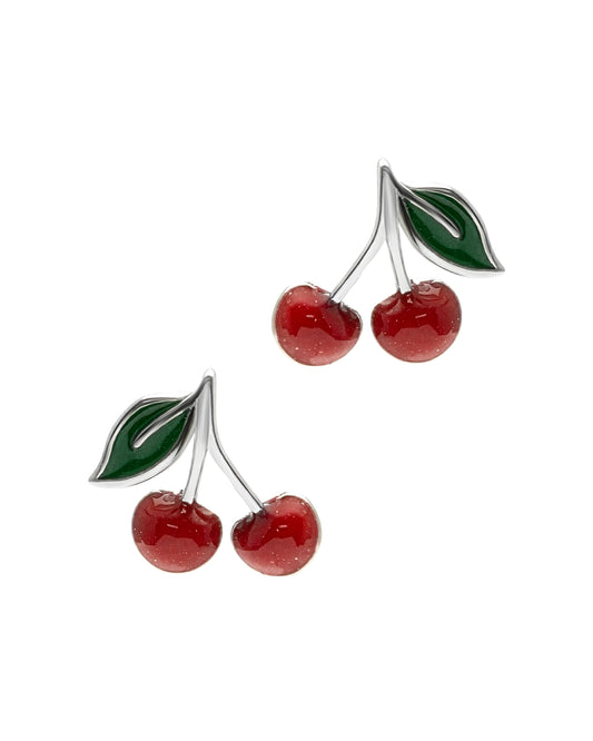 Boucles d'oreilles en argent cerises