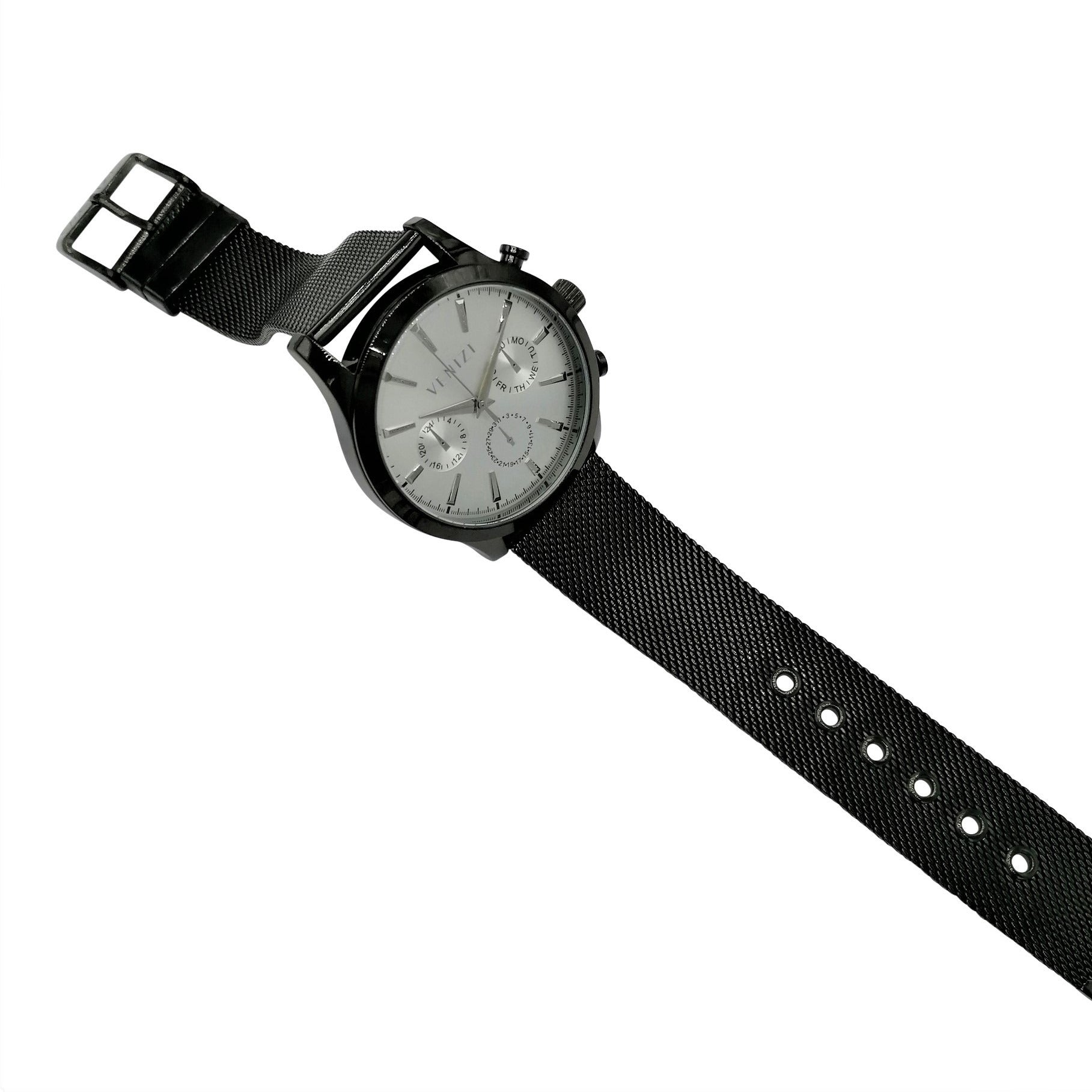 Montre Venizi noire maille milanaise