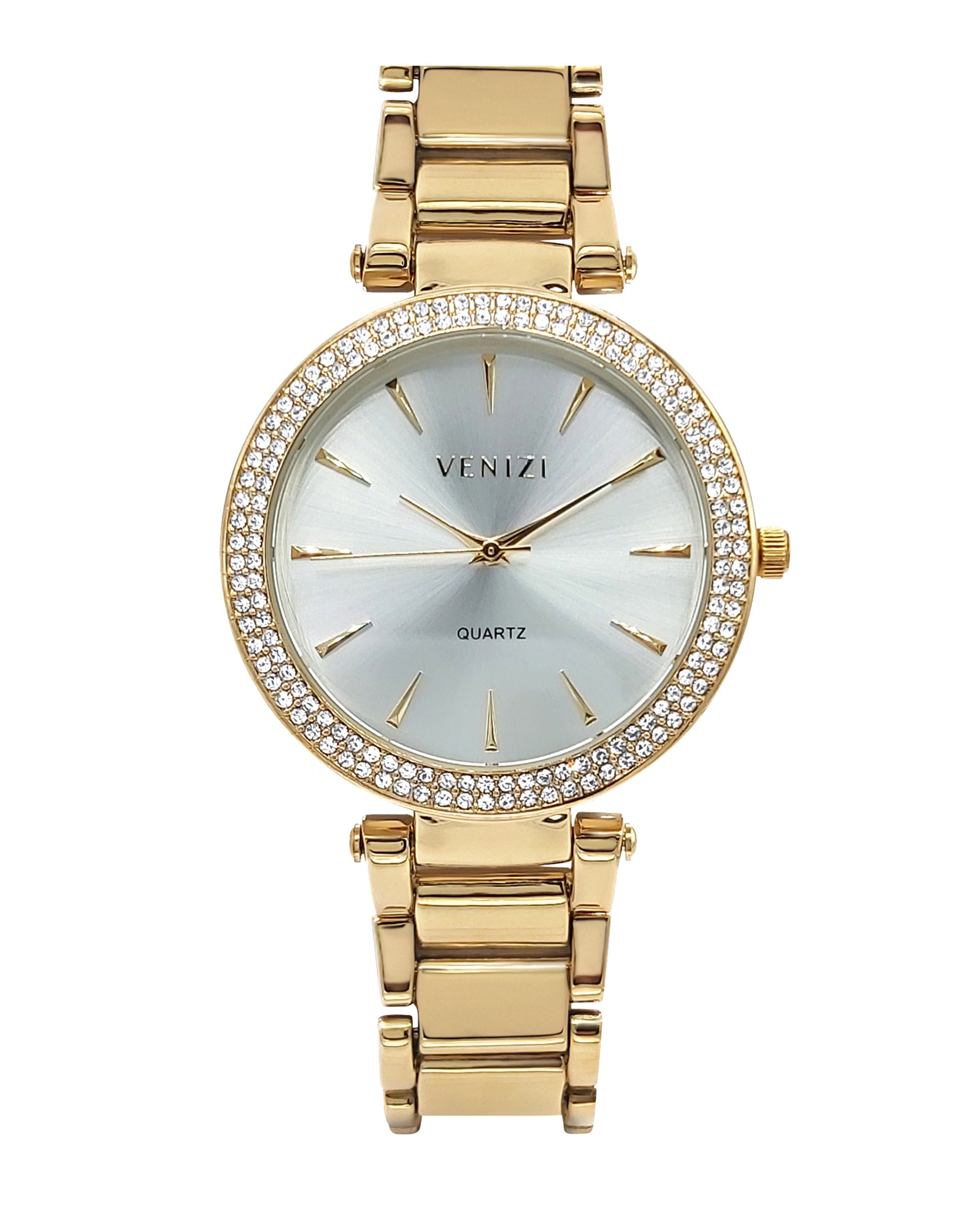 Montre pour femme dorée en maille large