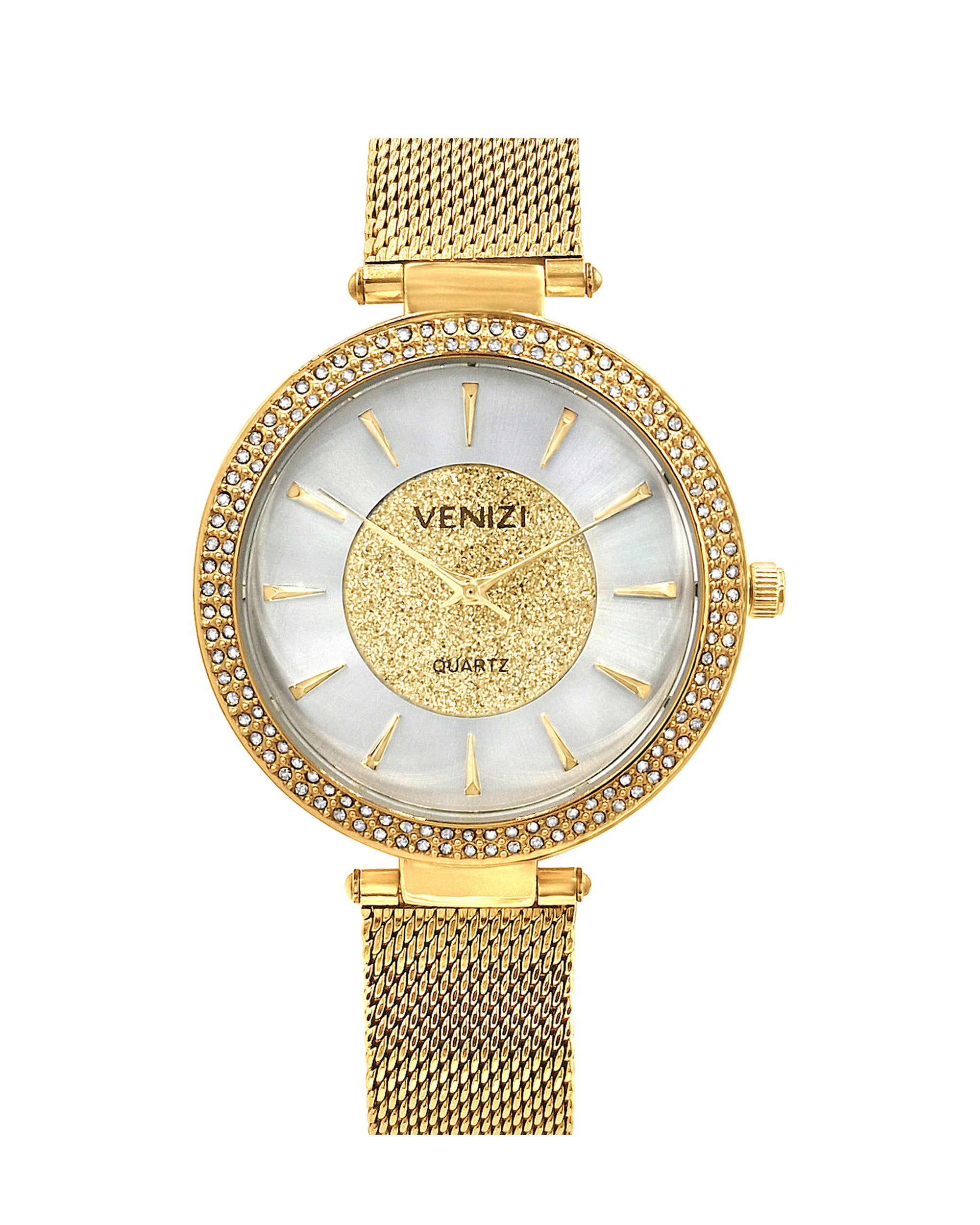 Montre Venizi dorée cadran doré et paillettes