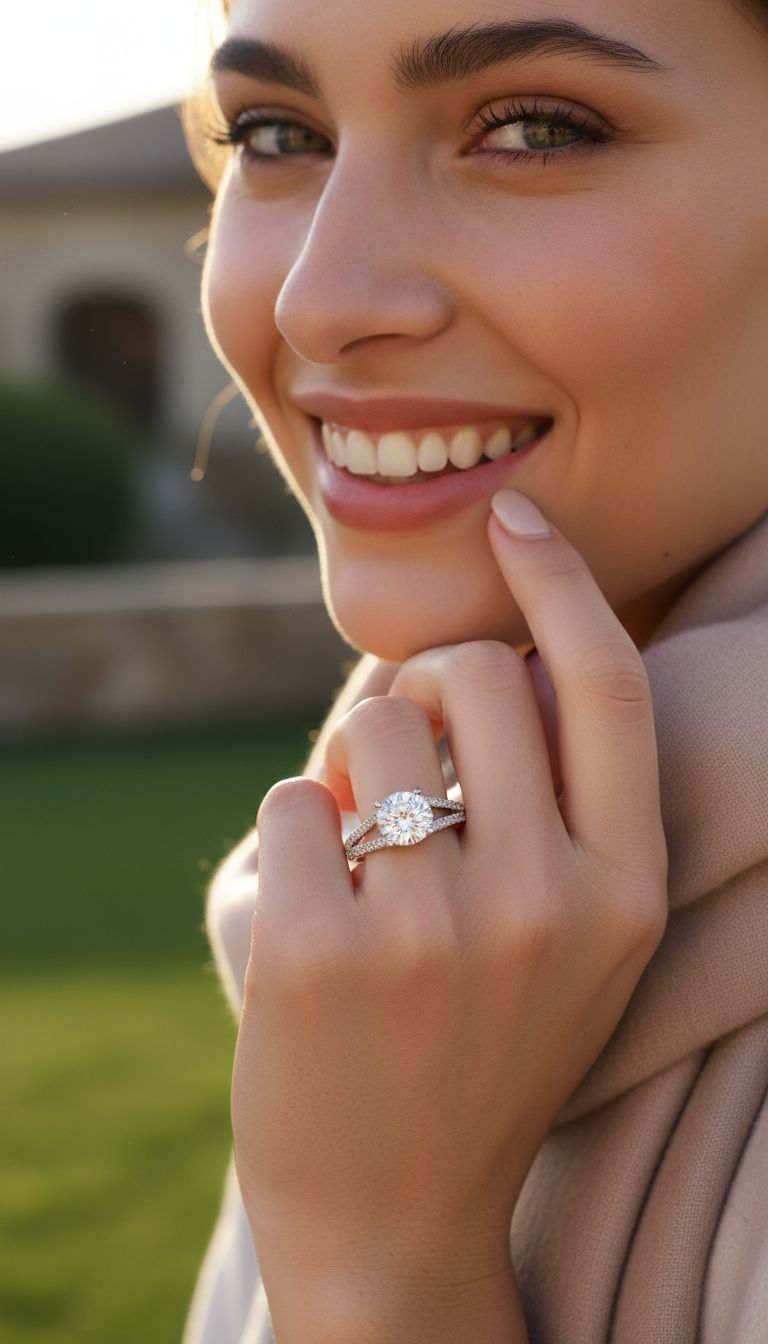 ZILVEREN RING MET 2 STENEN EN EEN SOLITAIRE RING, 8 MM