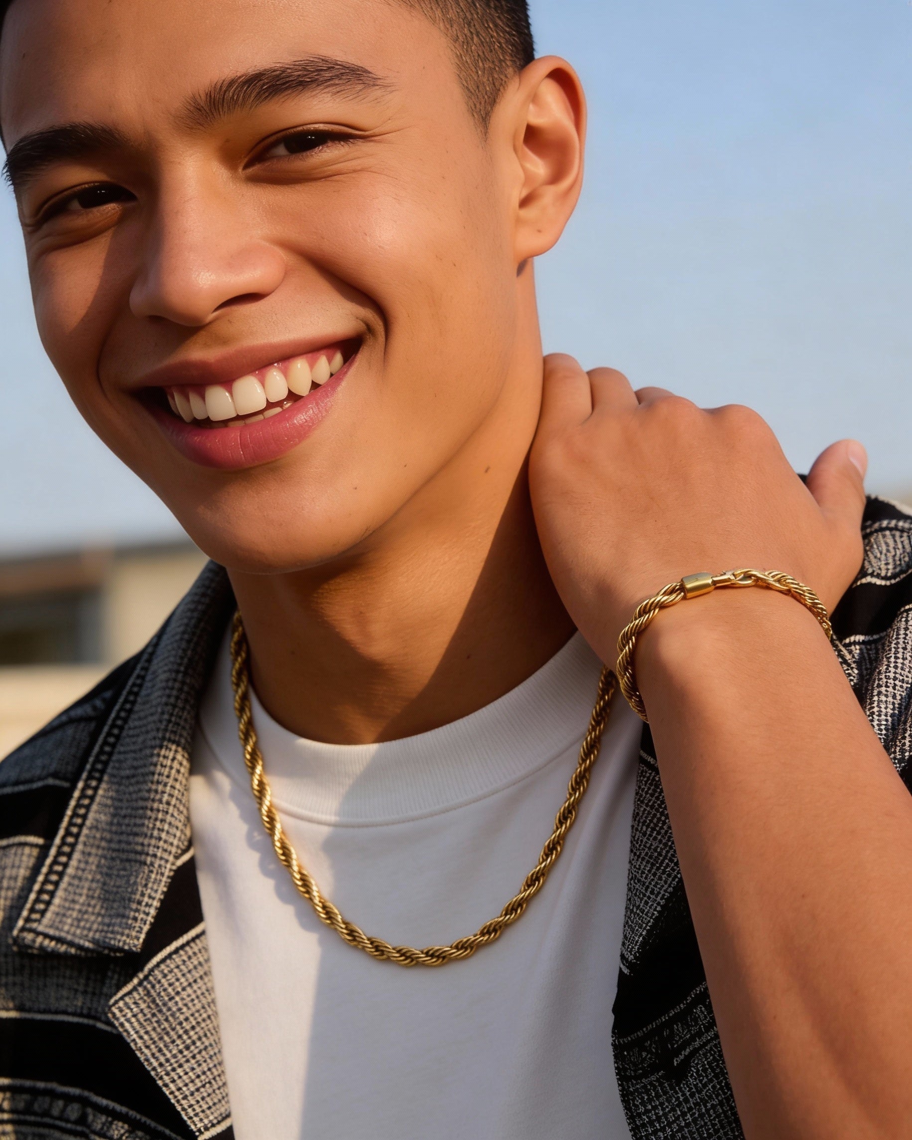 VERGULDE STALEN TOUWNETSET