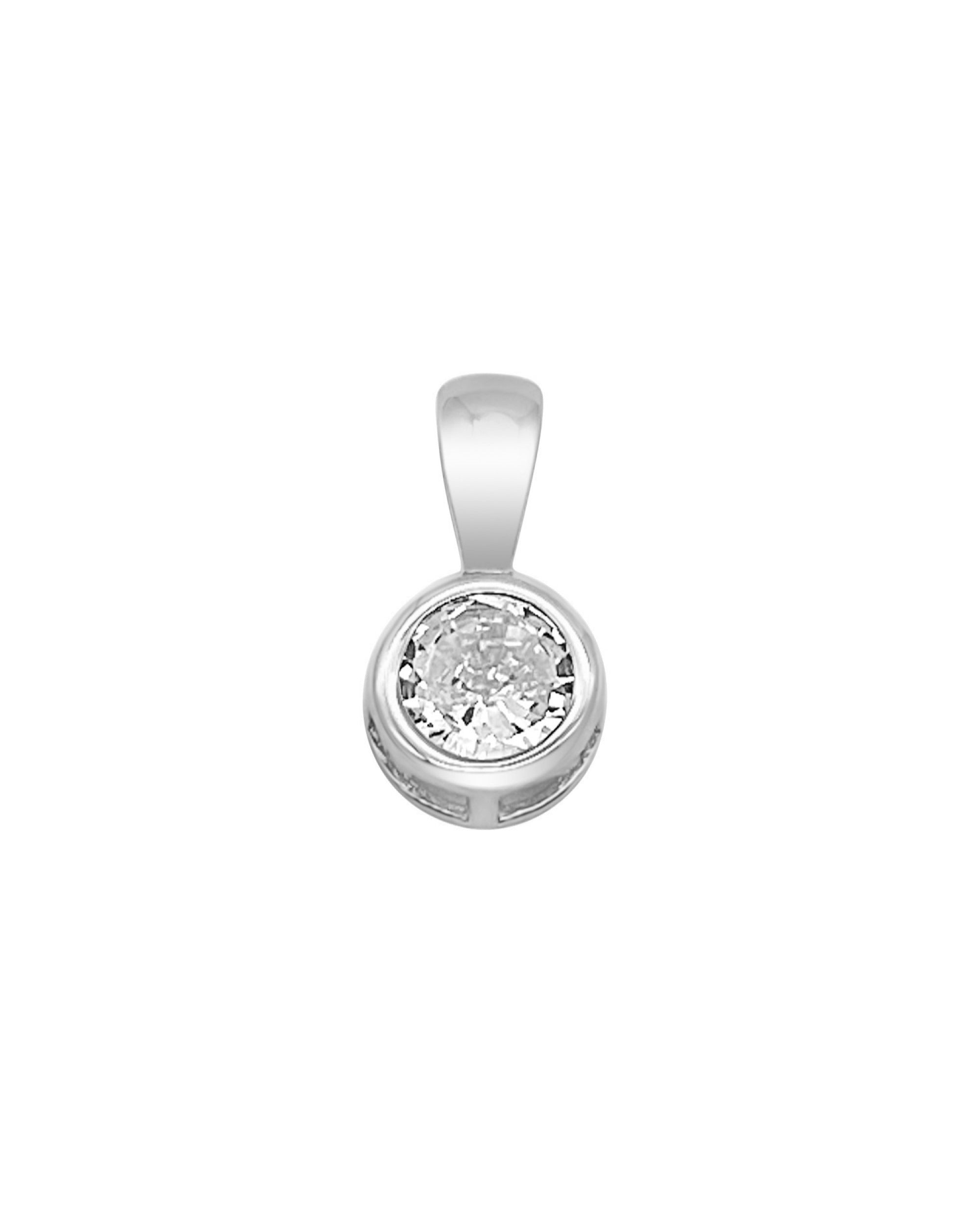 PENDENTIF EN ARGENT SOLITAIRE ROND