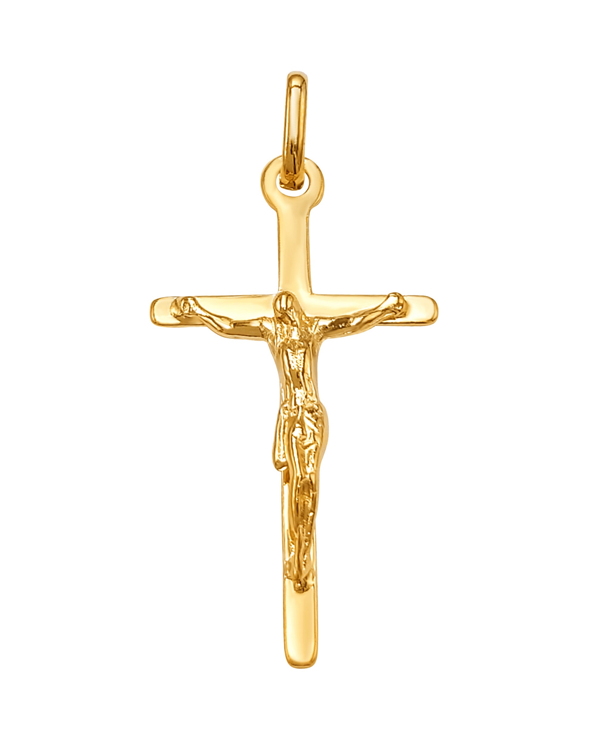 PENDENTIF EN PLAQUE OR CROIX AVEC CHRIST