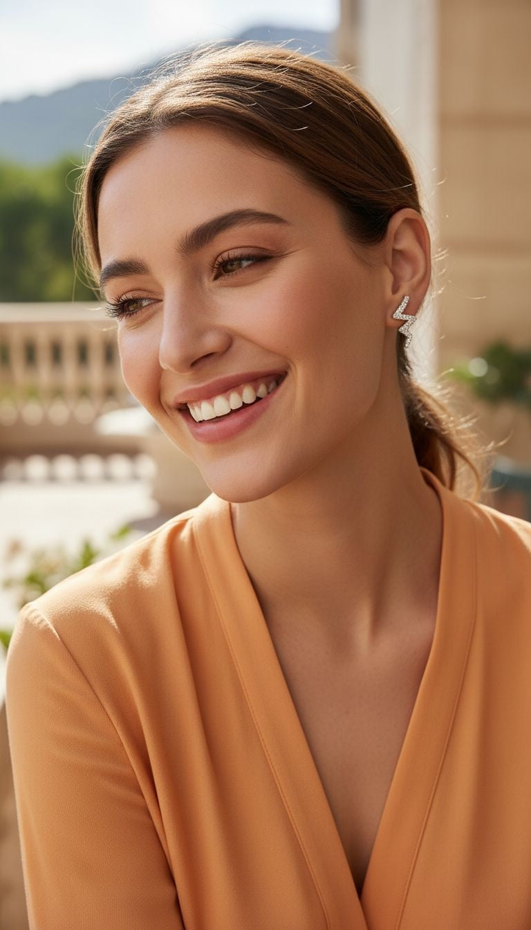 ZIG ZAG ZILVEREN OORBELLEN MET STENEN