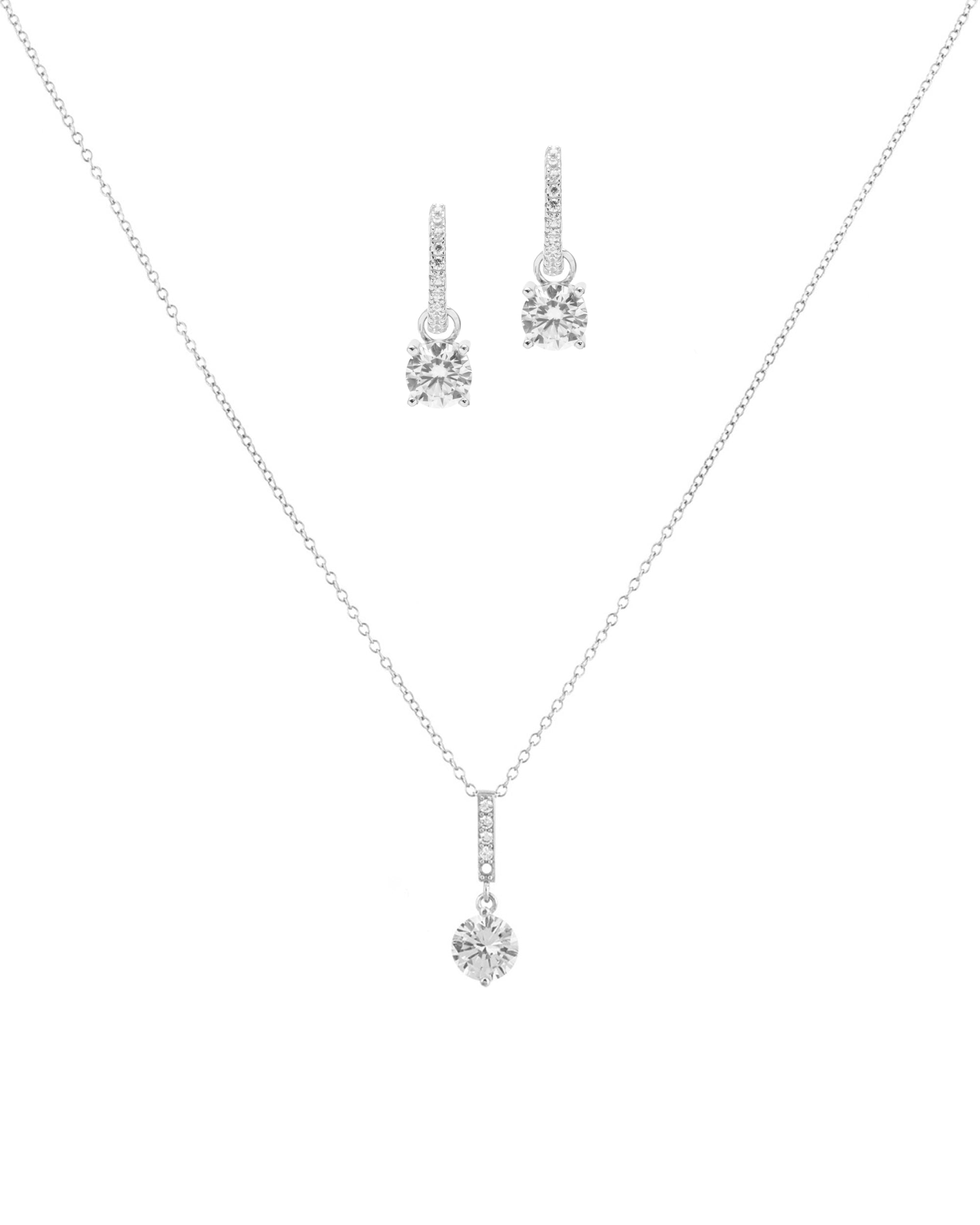 ZILVEREN SIERADENSET MET SOLITAIRE