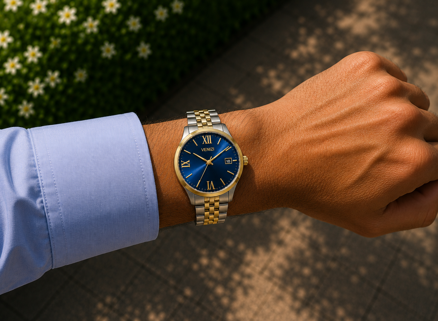 Montre Venizi bicolore cadran bleu nuit
